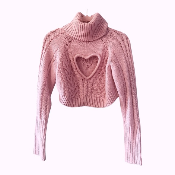 For Love and Lemons Pink Vera Cutout Sweater - Picture 7 of 12